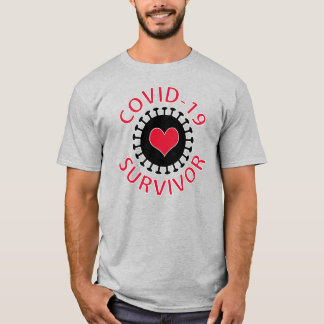 Red Heart Pandemic Coronavirus Covid- 19 Survivor T Shirt