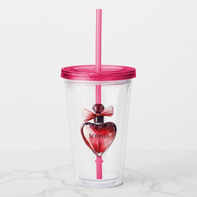 Red Heart Parfym Flaska Take Away Mugg (Framsida)