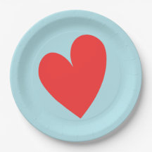 Red Heart Pastel Blue Valentine Day