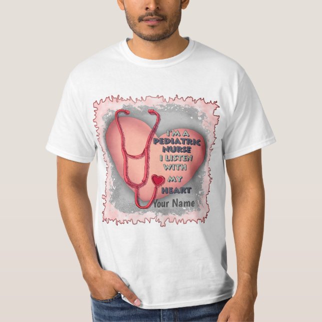Red Heart Pediatriska sjuksköterskor T Shirt (Framsida)