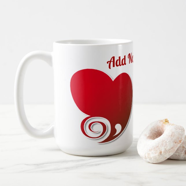 Red Heart-Personligen Kaffemugg (Med munk)