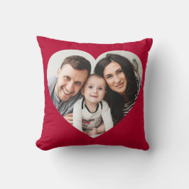 Red Heart Photo cut Out Valentine Day Pillow Kudde