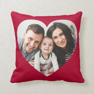 Red Heart Photo cut Out Valentine Day Pillow Kudde