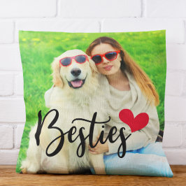 Red Heart Photo Cute Hund Besties Red Heart Kudde