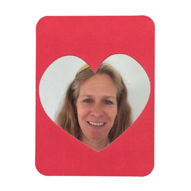 Red Heart Photo Ram Magnet (Vertikal)