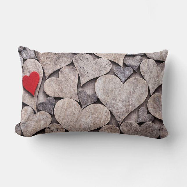 Red heart pillow. Valentines day presents. Lumbarkudde (Framsida)