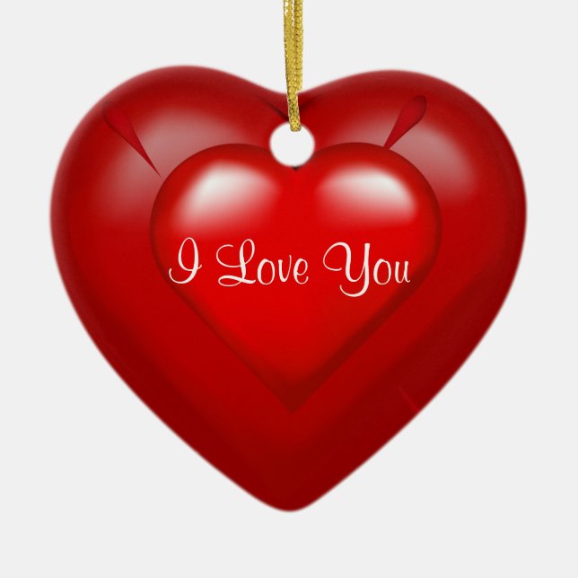 Red Heart Pop I Kärlek Du håller ornament (Framsidan)