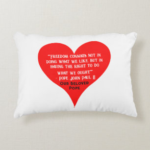 Red Heart Pope Johannes Paul II Freedom Quote Prydnadskudde