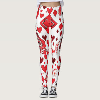 Red Heart Queen/Kung of Cards Leggings