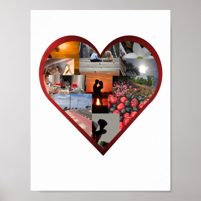 Red Heart Ram Photo Collage Poster (Framsidan)