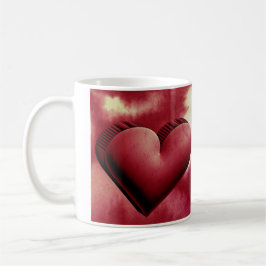 Red Heart Romantic 3d Watercolor Mugg