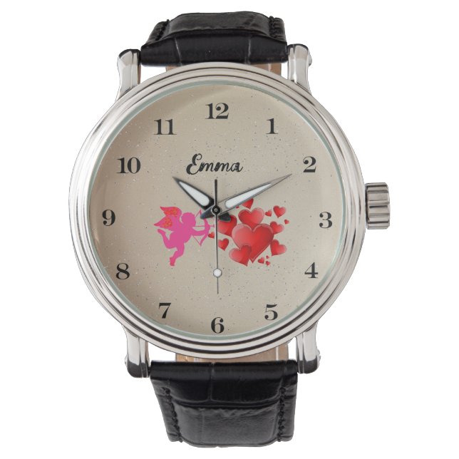 Red heart  romantic wallpaper armbandsur (Framsida)