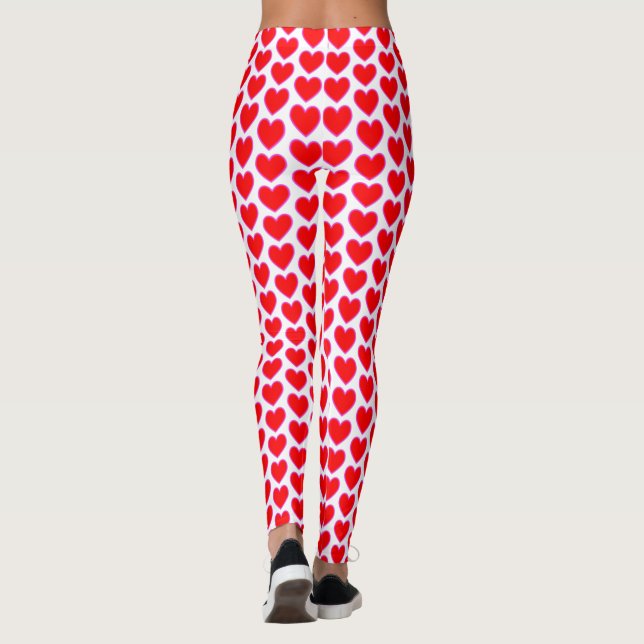 Red Heart Rosa Kant Ljuskung Mönster Leggings (Baksida)