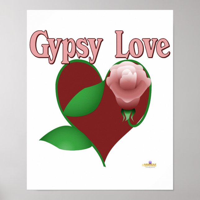 Red Heart Rosa ros Gypsy Kärlek Poster (Framsidan)