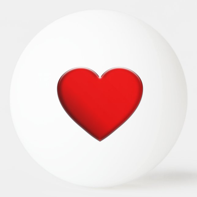 RED HEART / ROTES HERZ + din text och bakgrund Pingisboll (Baksidan)