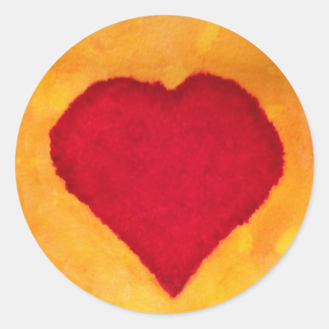 Red Heart Runt Klistermärke (Framsida)