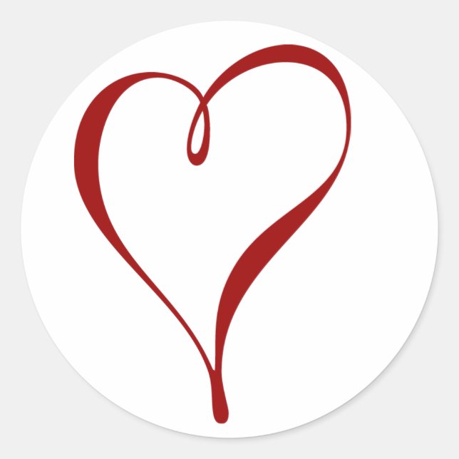 Red Heart Runt Klistermärke (Framsida)