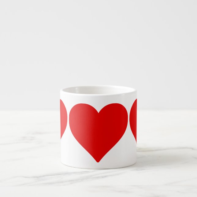 Red Heart Shape Kärlek Classic - enkel minimalism Espressomugg (Framsidan)