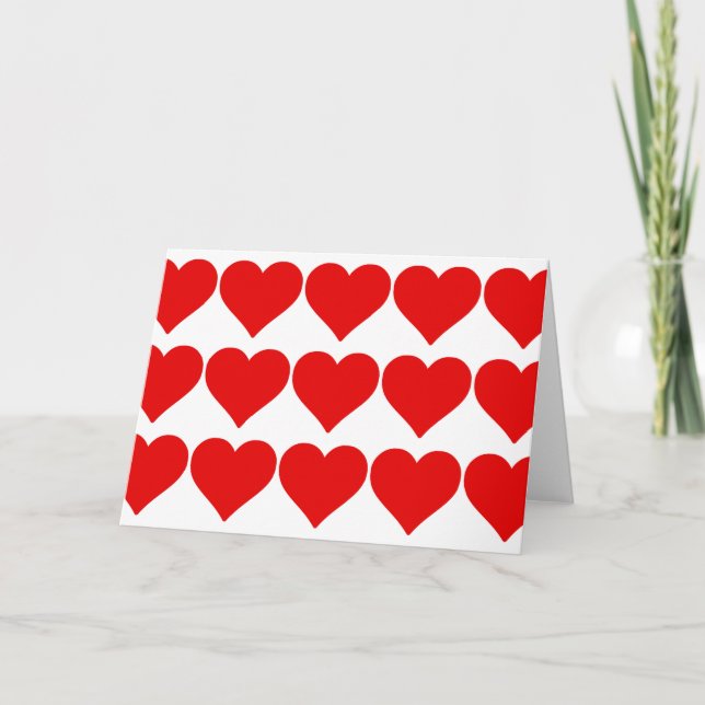 Red Heart Shape Kärlek Classic - enkel minimalism Helgkort (Framsida)
