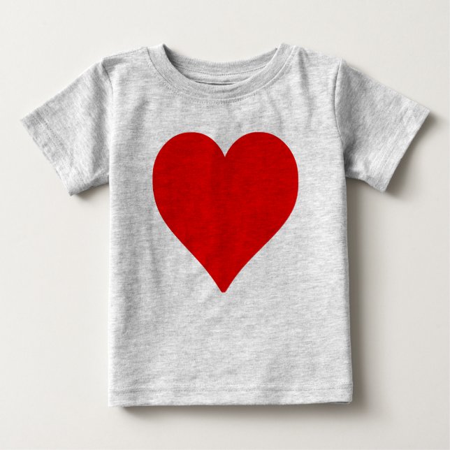 Red Heart Shape Kärlek Classic - enkel minimalism Tee (Framsida)