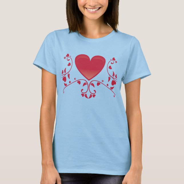 Red Heart Shirt T-shirt (Framsida)