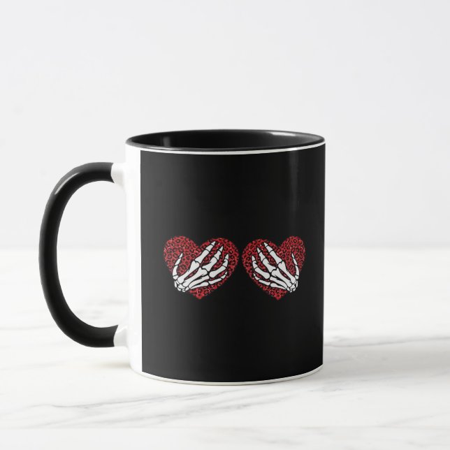Red Heart Skeleton Händer Classic Mugg (Vänster)