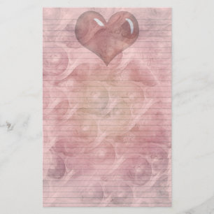 Red Heart-skrivbord (tillval linjer) Brevpapper