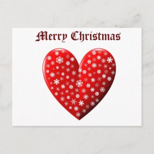 Red Heart Snöflingor God jul Vykort