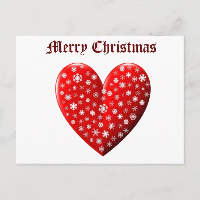 Red Heart Snöflingor God jul Vykort (Framsida)