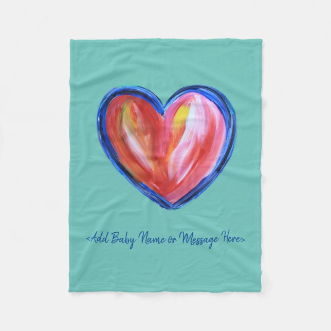 Red Heart Soft Ull Anpassningsbar Baby Blanket Fleecefilt (Framsidan)