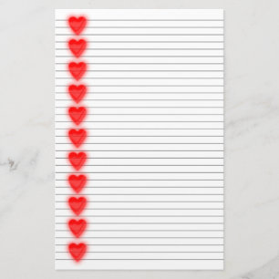 Red Heart Stationery (tillval Linjer) Brevpapper