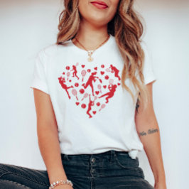 Red Heart Tennis Älskare T Shirt