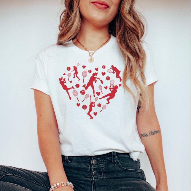 Red Heart Tennis Älskare T Shirt (Skapare uppladdad)