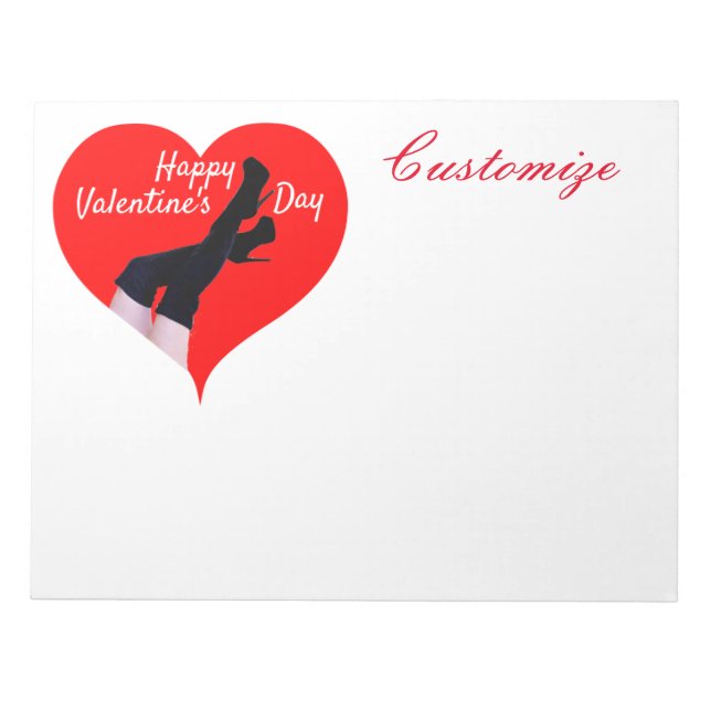 Red Heart Thigh-high Boots Valentine Thunder_Cove Anteckningsblock (Framsida)