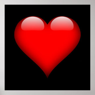 Red Heart Trendig Kärlek Bröllop Poster