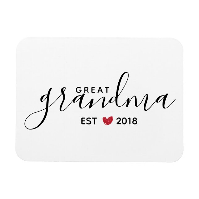 Red Heart Underbar-Grandma, inrättat år Magnet (Horisontell)