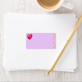 Red Heart Valentine Adressetiketters Adressetikett