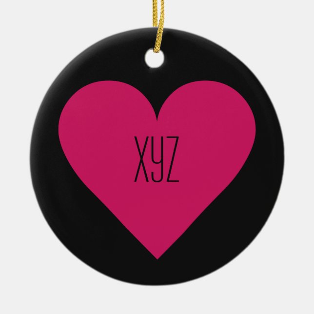 Red Heart Valentine anpassningsbar ornament (Framsidan)