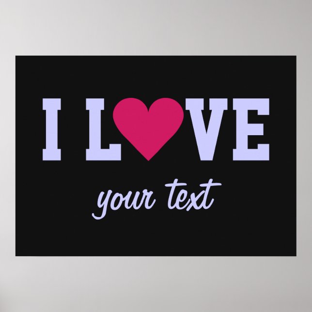 Red Heart Valentine anpassningsbar poster (Framsidan)