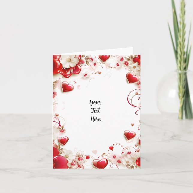 Red Heart Valentine Anteckningskort (Framsida)