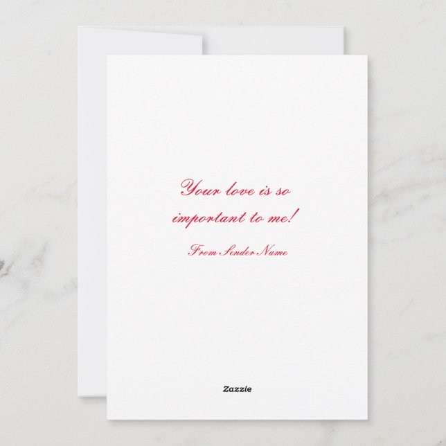 RED HEART Valentine Day Card Julkort (Baksida)