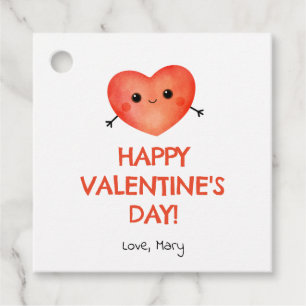 Red Heart Valentine Day-etikett Gåvor Etiketter