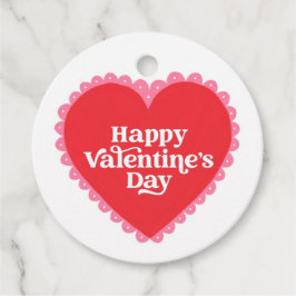 Red Heart Valentine Day Gåvor Etiketter