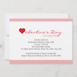 Red Heart Valentine Day Inbjudningar