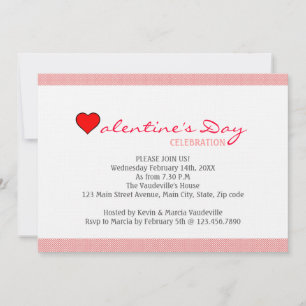 Red Heart Valentine Day Inbjudningar