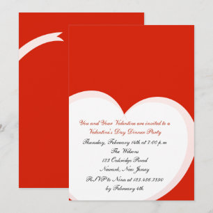 Red Heart Valentine Day Party-inbjudan Inbjudningar