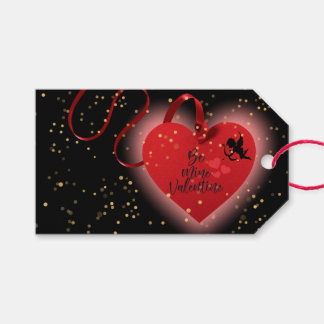 Red Heart Valentine Gift Märkre Presentetikett