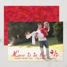 Red Heart Valentine Photo Card Inbjudningar
