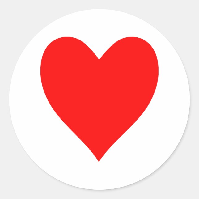 Red Heart Valentine Runt Klistermärke (Framsida)