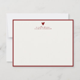 Red Heart Valentine’s Day Note Card Inbjudningar